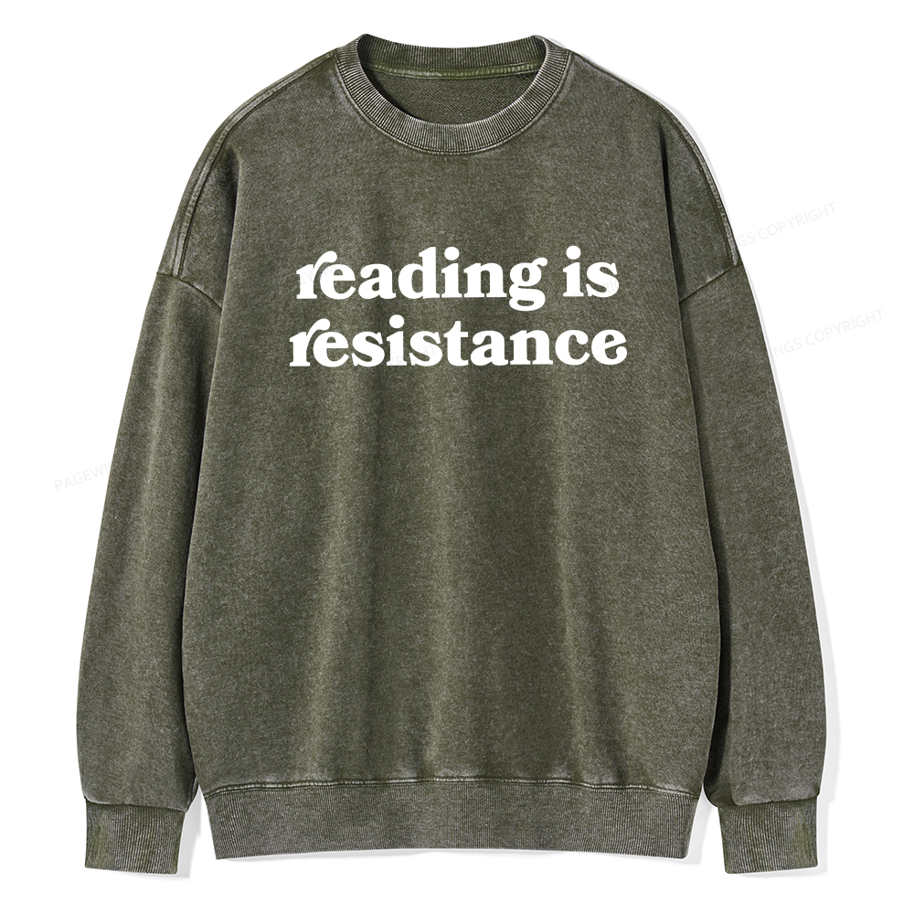 Pagewings Reading Is Resistance Washed Sweatshirt