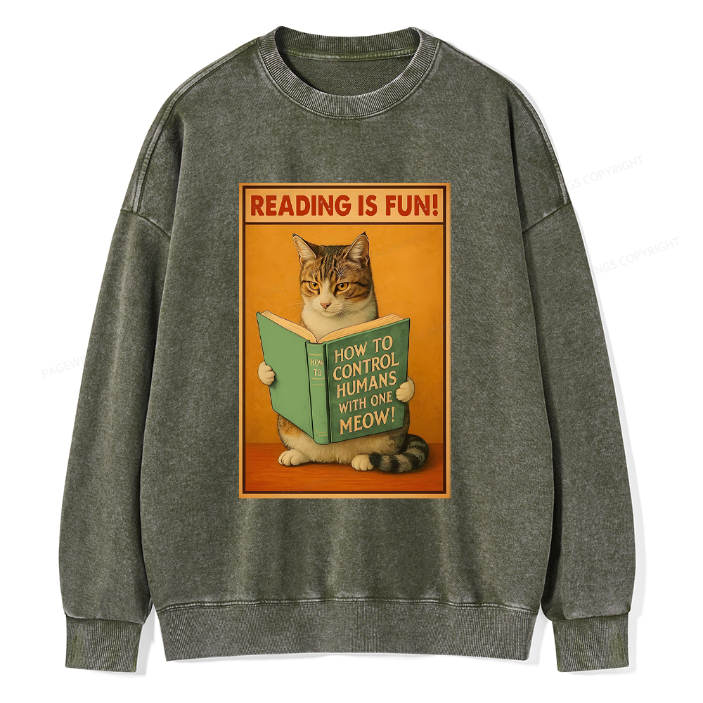 Pagewings Reading Is Fun Washed Sweatshirt