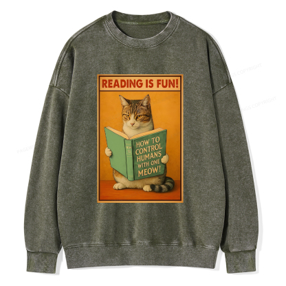 Pagewings Reading Is Fun Washed Sweatshirt