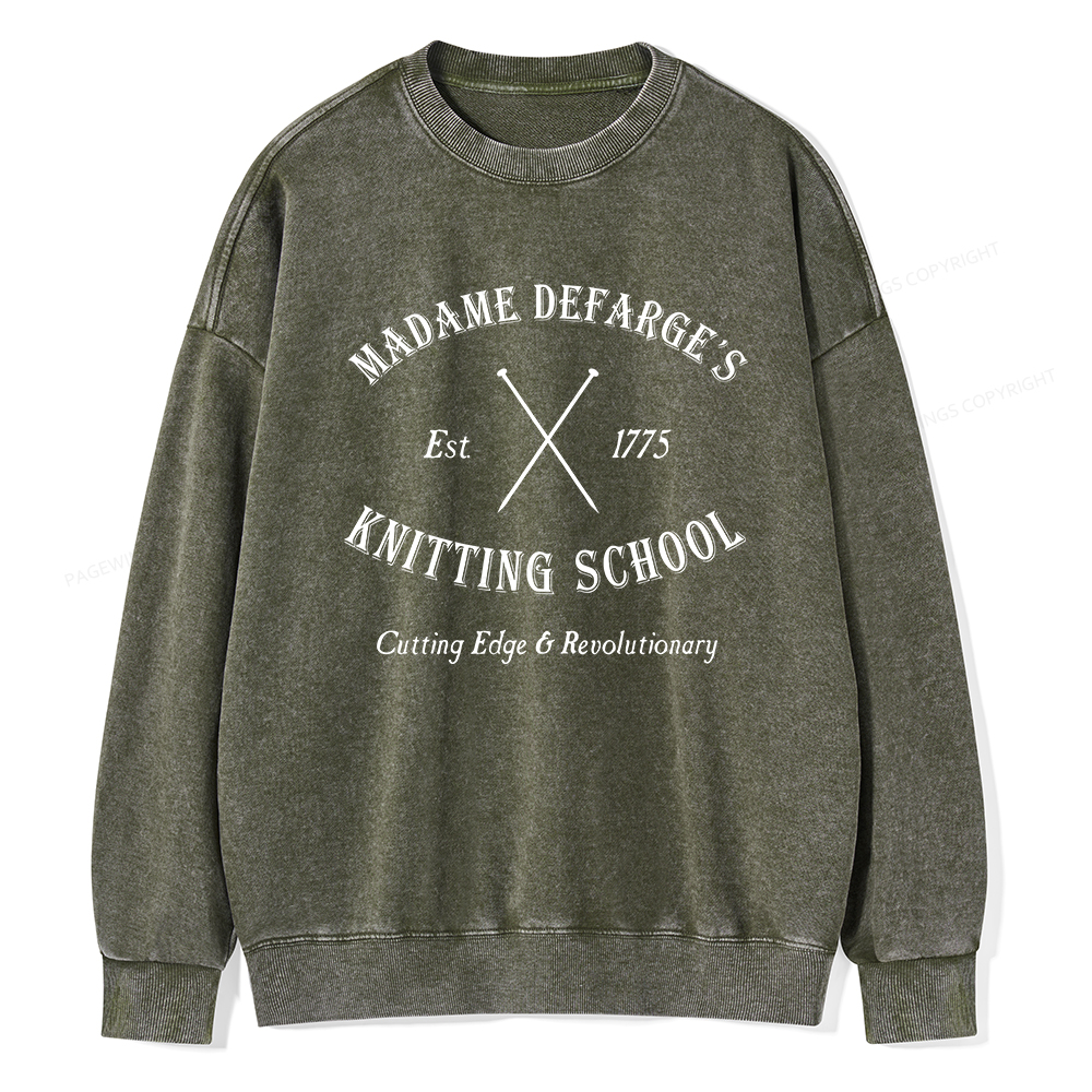 Pagewings Knitting School Washed Sweatshirt