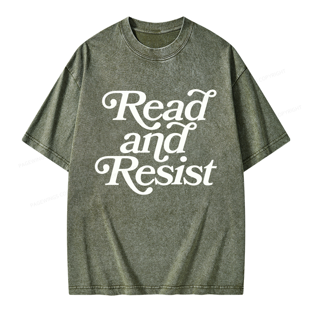 Pagewings Read and Resist  Unisex Washed T-shirt