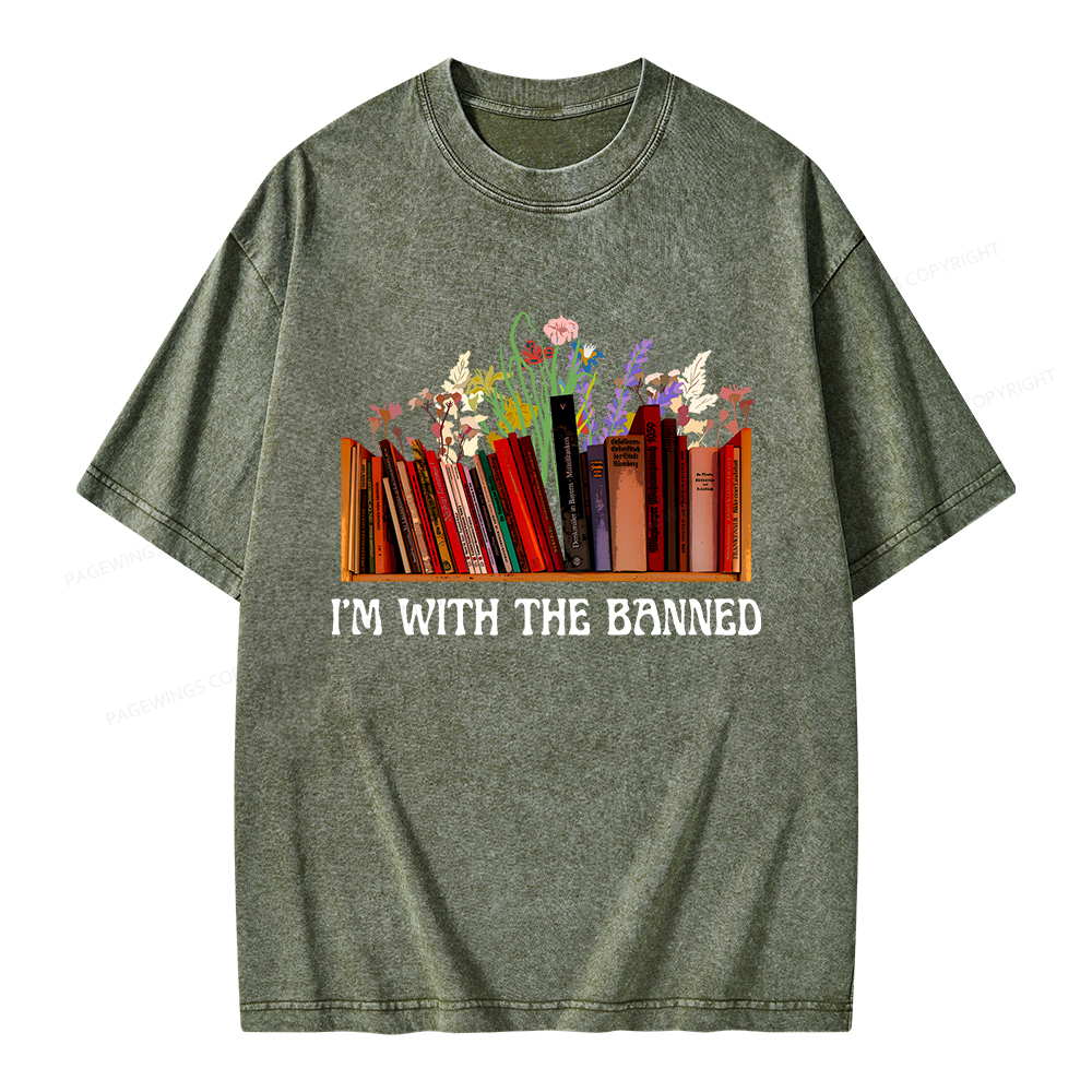 Pagewings I'm With The Banned Unisex Washed T-shirt