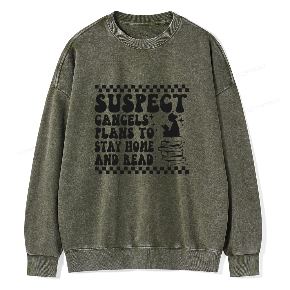 Pagewings Cancels Plans To Stay Home And Read Unisex Washed Sweatshirt