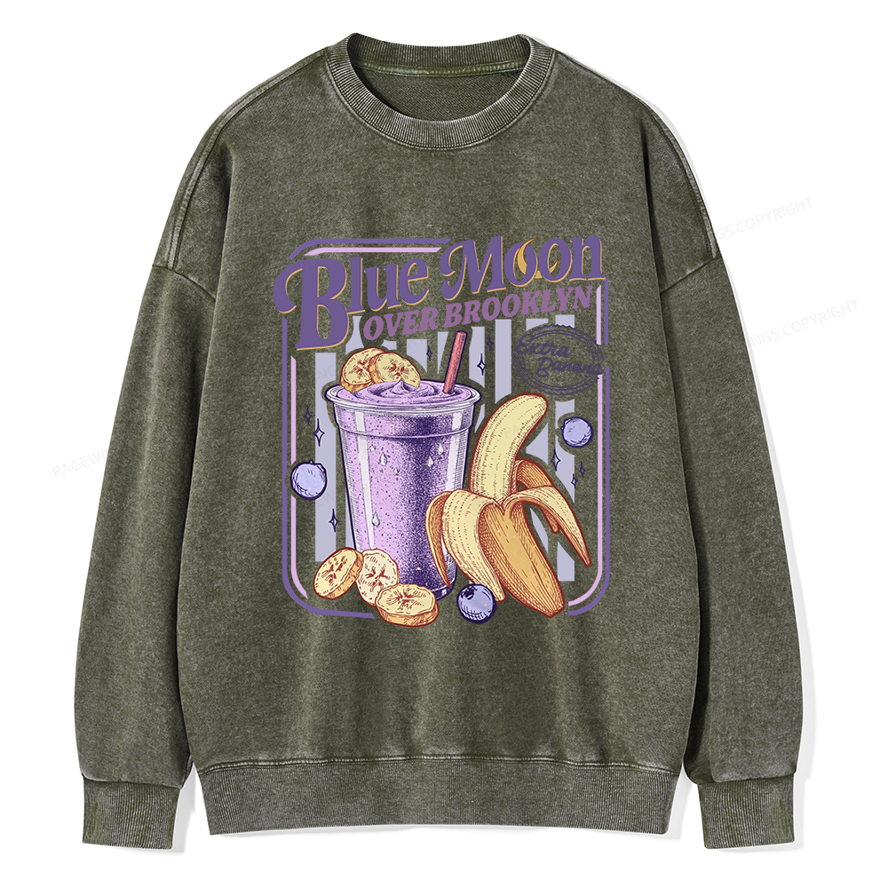 Pagewings Blue Moon Over Brooklyn Washed Sweatshirt