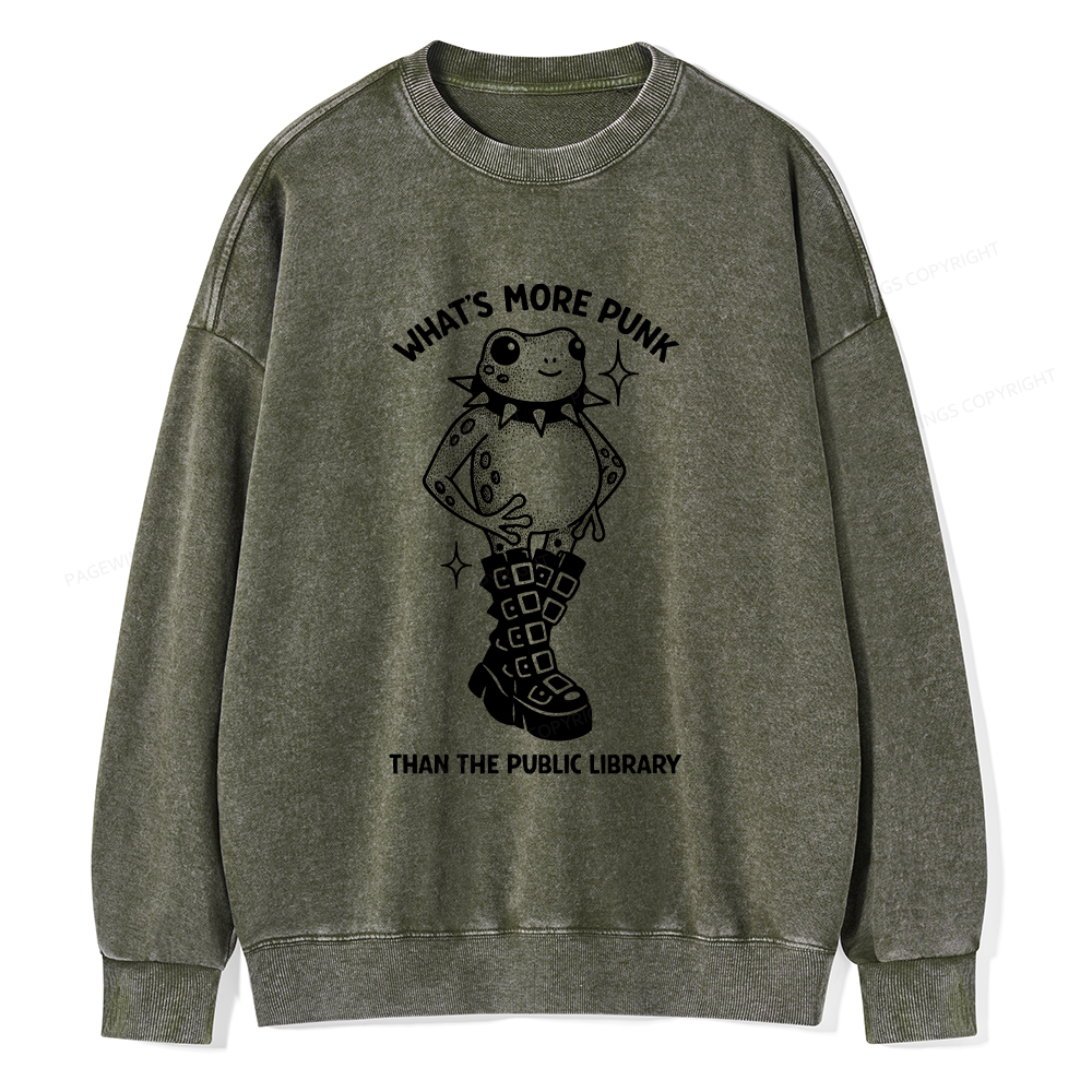 Pagewings What's More Punk Than The Public Library Washed Sweatshirt