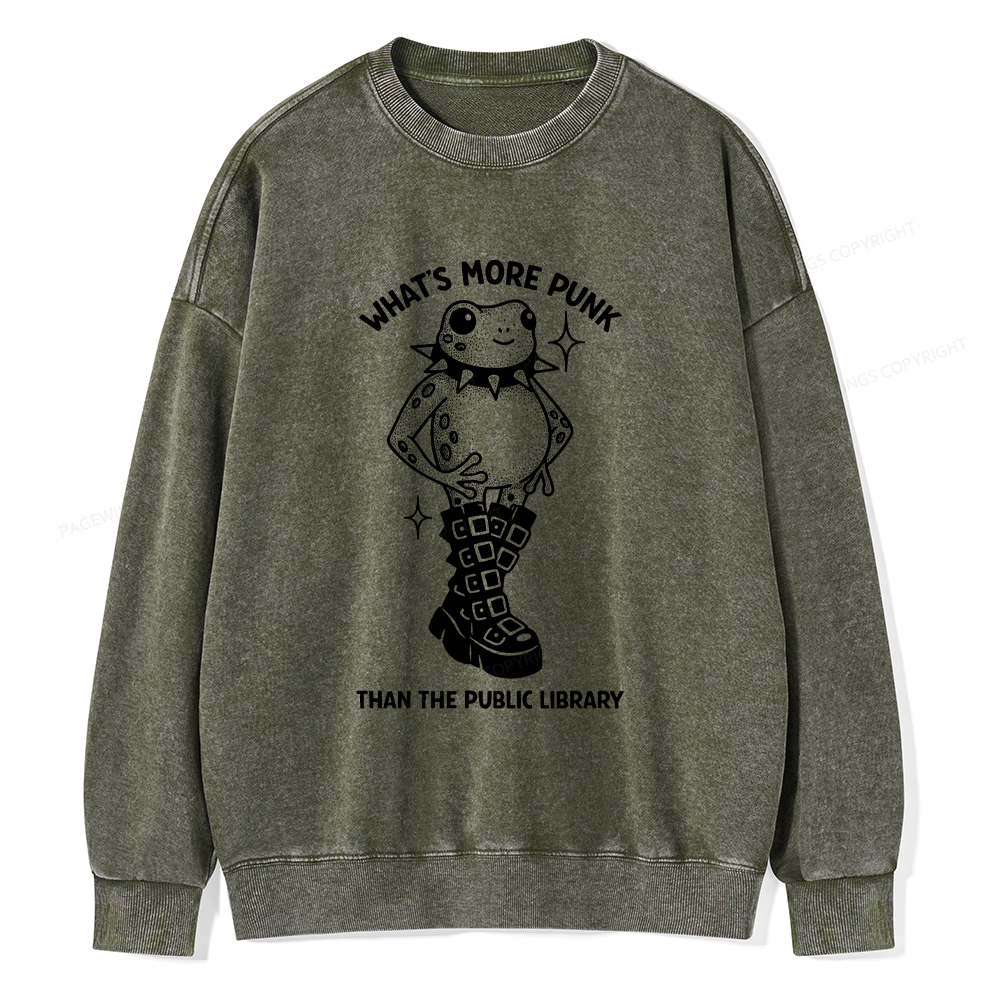 Pagewings What's More Punk Than The Public Library Washed Sweatshirt