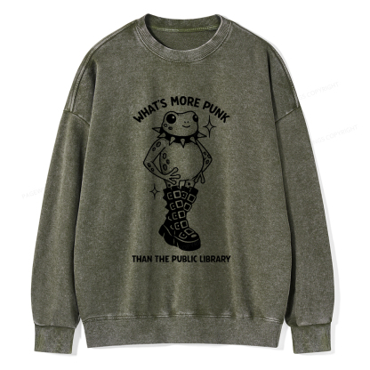 Pagewings What's More Punk Than The Public Library Washed Sweatshirt