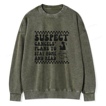 Pagewings Cancels Plans To Stay Home And Read Unisex Washed Sweatshirt