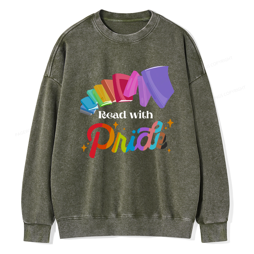 Pagewings Read with Pride Washed Sweatshirt