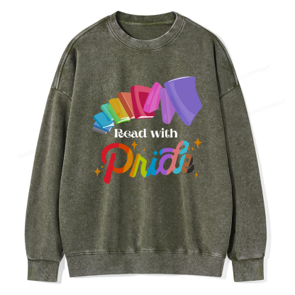Pagewings Read with Pride Washed Sweatshirt