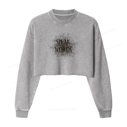 Pagewings Speak The Words Washed Crop Sweatshirt