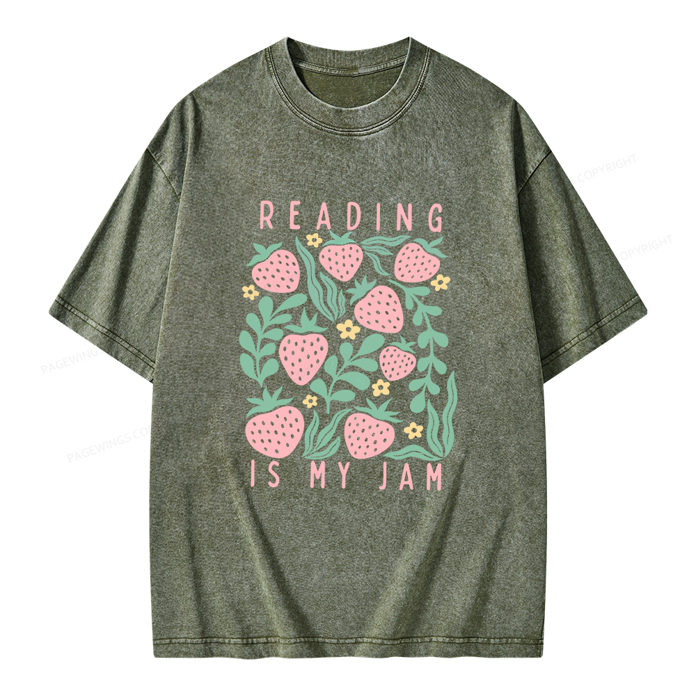 Pagewings Reading Is My Jam Unisex Washed T-shirt