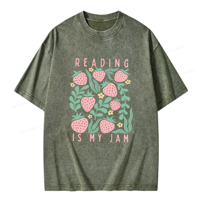 Pagewings Reading Is My Jam Unisex Washed T-shirt