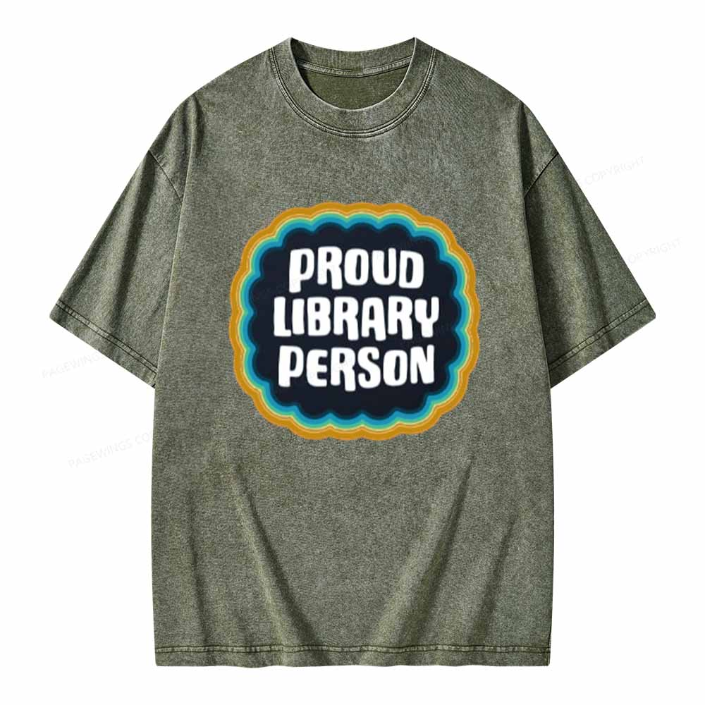 Pagewings Proud Library Person T-Shirt Unisex Washed T-shirt