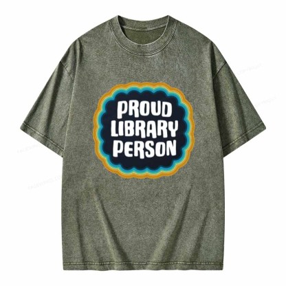 Pagewings Proud Library Person T-Shirt Unisex Washed T-shirt