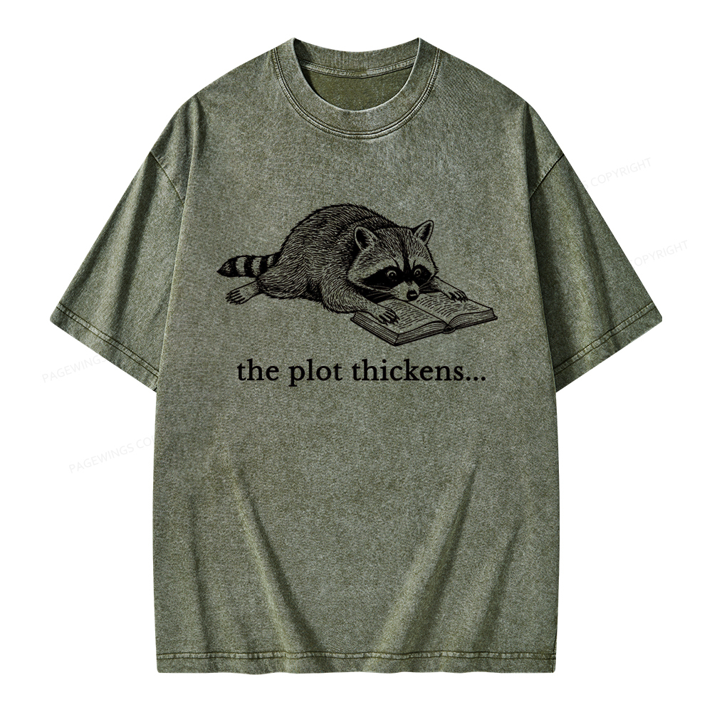 Pagewings The Plot Thickens Unisex Washed T-shirt