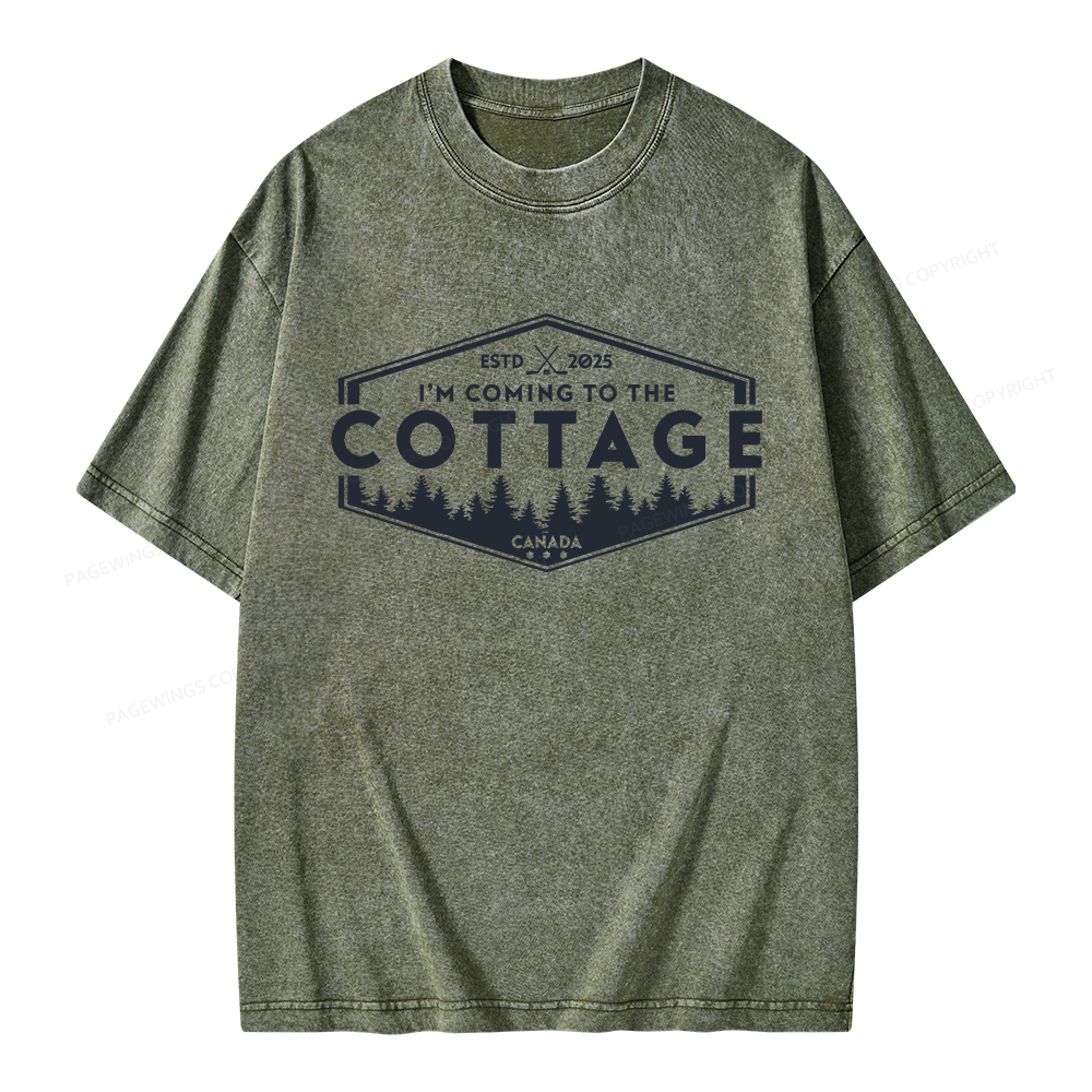 Pagewings Coming To The Cottage Unisex Washed T-shirt