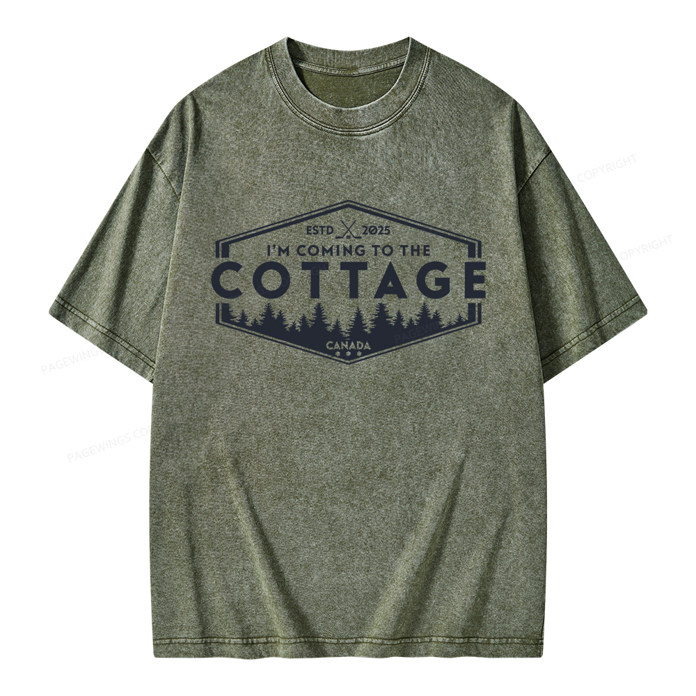 Pagewings Coming To The Cottage Unisex Washed T-shirt
