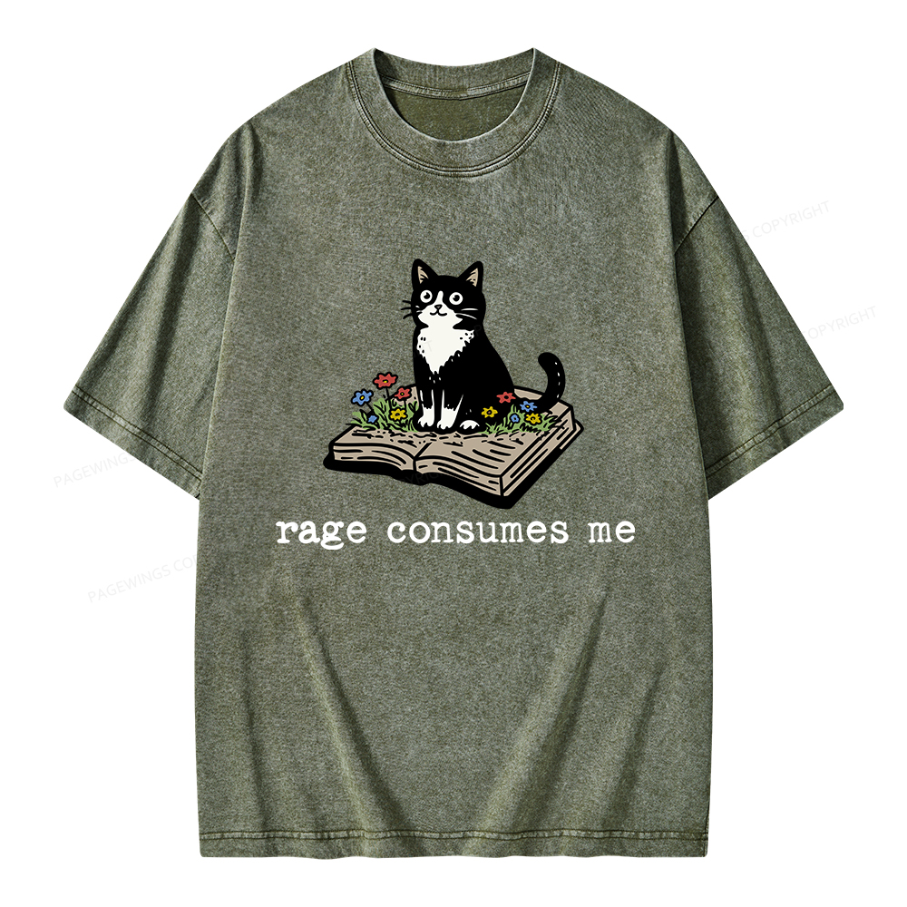 Pagewings Rage Consumes Me Unisex Washed T-shirt