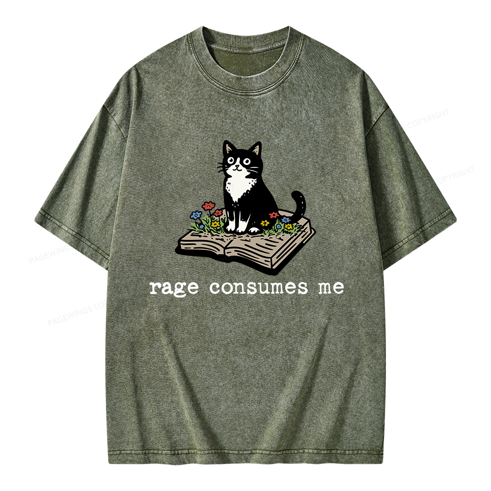 Pagewings Rage Consumes Me Unisex Washed T-shirt