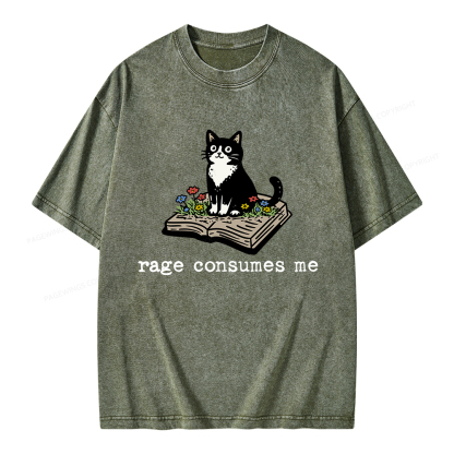 Pagewings Rage Consumes Me Unisex Washed T-shirt