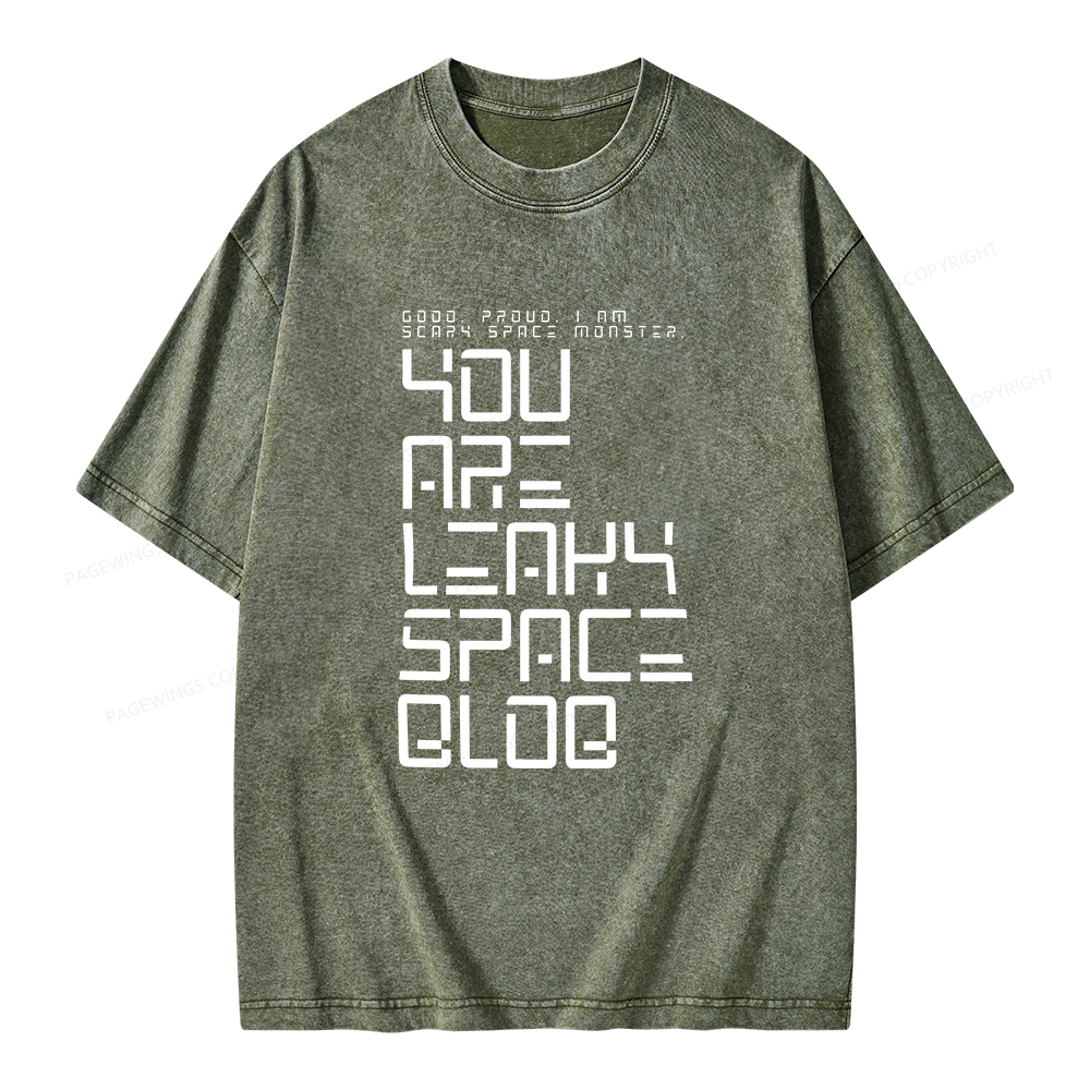 Pagewings Leaky Space Blob Unisex Washed T-shirt