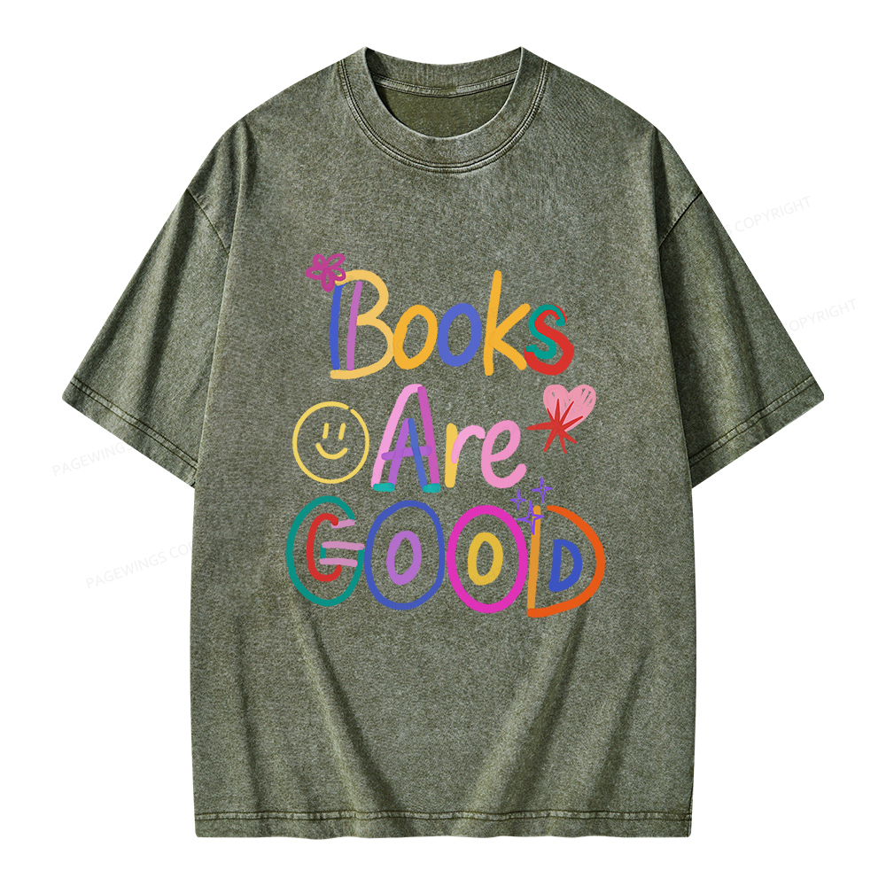 Pagewings Books Are Good Unisex Washed T-shirt