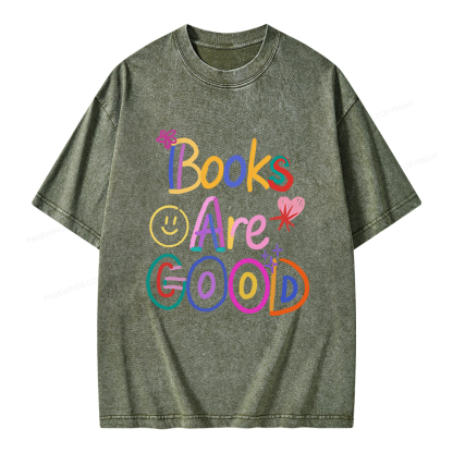 Pagewings Books Are Good Unisex Washed T-shirt