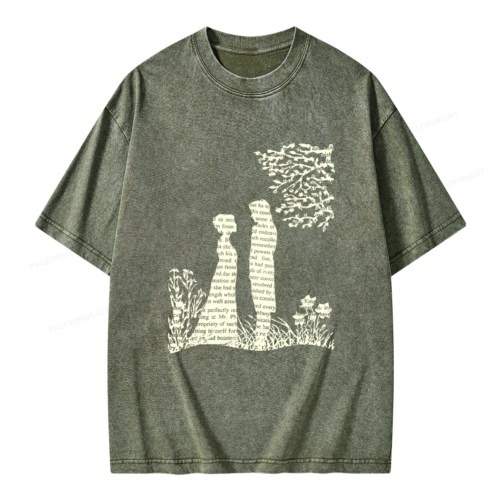 Pagewings Literary Book Lover Unisex Washed T-shirt