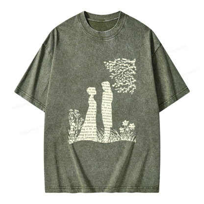 Pagewings Literary Book Lover Unisex Washed T-shirt