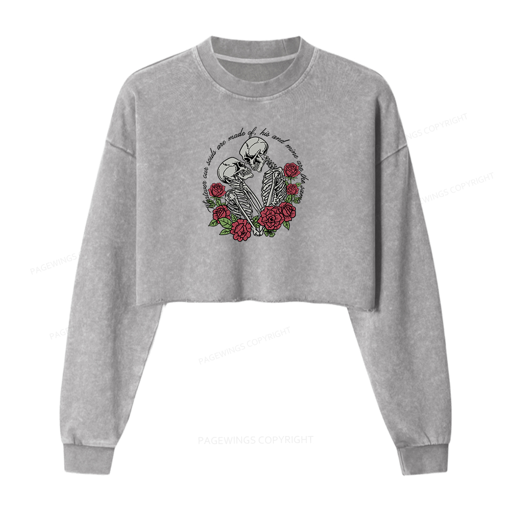 Pagewings Gothic Romance Washed Crop Sweatshirt