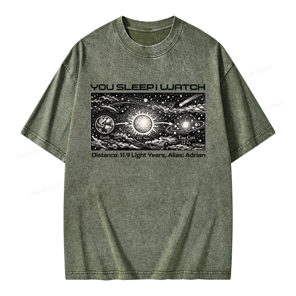 Pagewings Tau Ceti Unisex Washed T-shirt