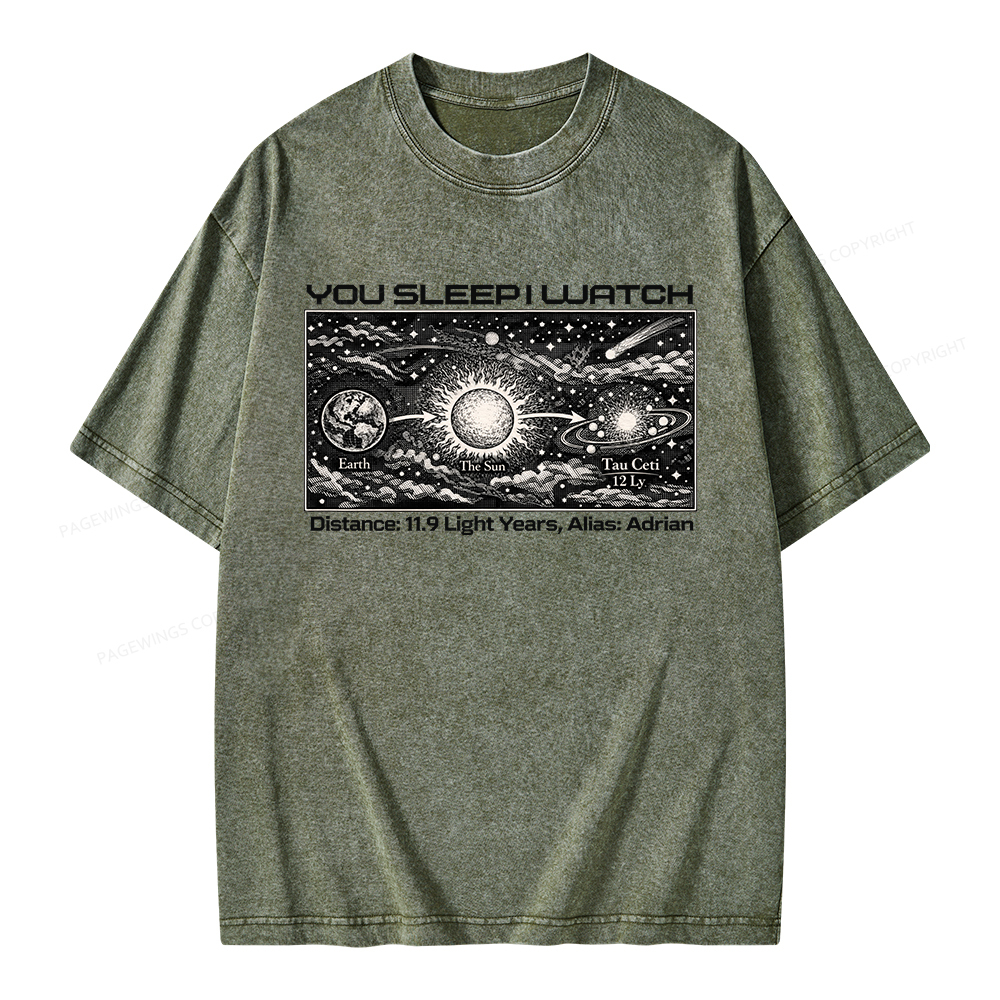 Pagewings Tau Ceti Unisex Washed T-shirt