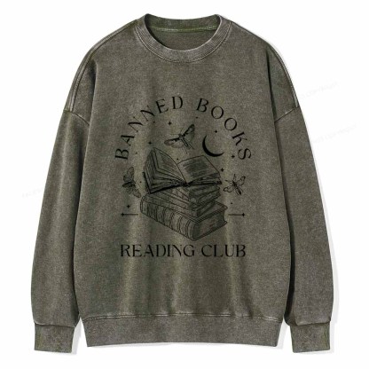Pagewings Banned Book Reading Club Shirt Unisex Washed Sweatshirt