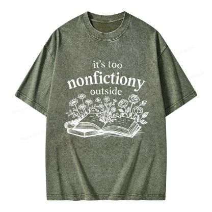 Pagewings Too Nonfictiony Outside Unisex Washed T-shirt