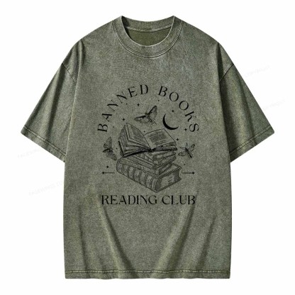 Pagewings Banned Book Reading Club Shirt Unisex Washed T-shirt
