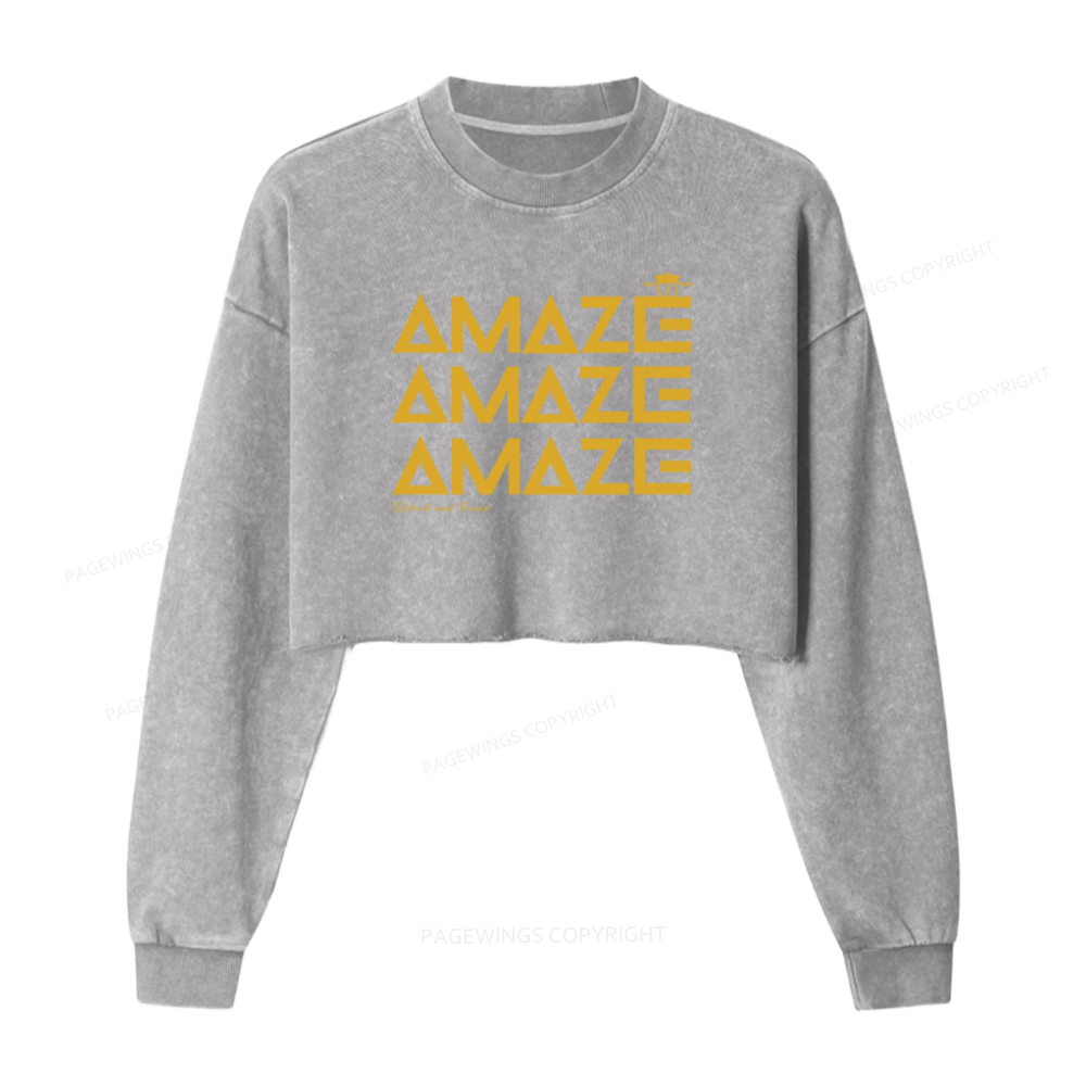 Pagewings Amaze Washed Crop Sweatshirt
