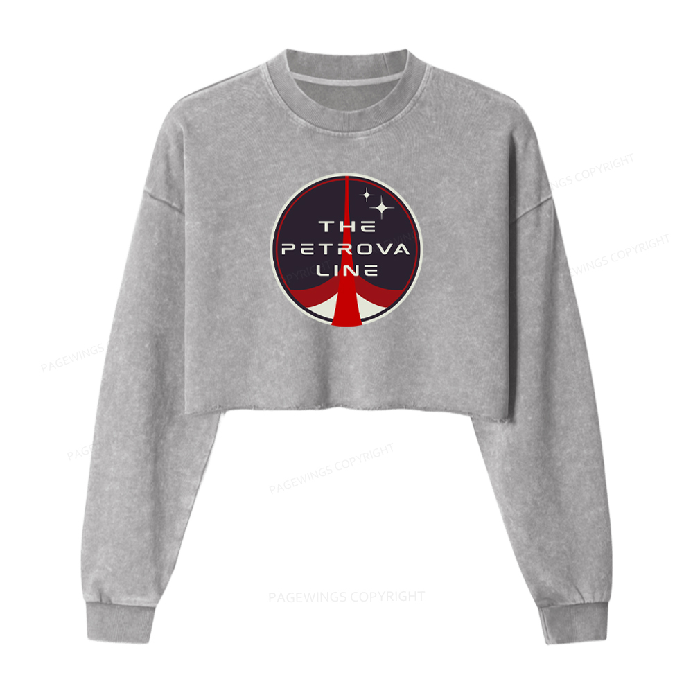 Pagewings Sci-Fi Book Lover Washed Crop Sweatshirt