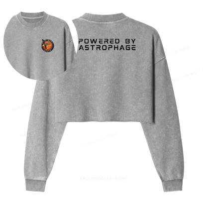 Pagewings Sci-Fi Book Lover Washed Crop Sweatshirt
