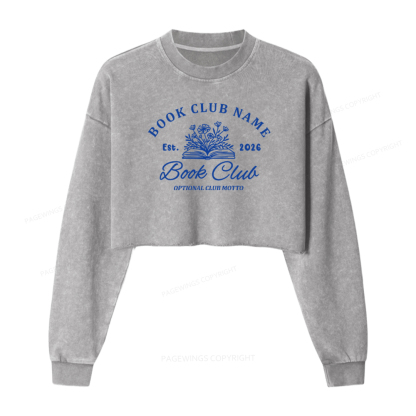 Pagewings Personalized Book Club Washed Crop Sweatshirt