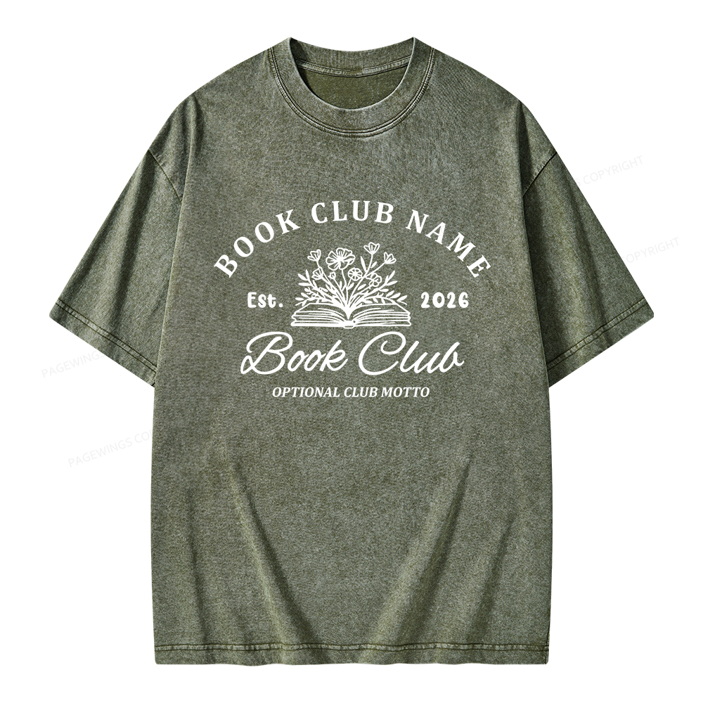 Pagewings Personalized Book Club Unisex Washed T-shirt