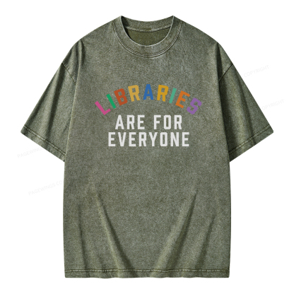 Pagewings Libraries Are For Everyone Unisex Washed T-shirt