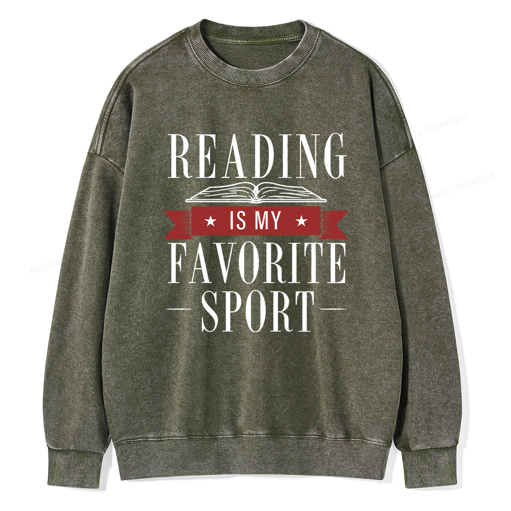 Pagewings Reading Is My Favorite Sport Washed Sweatshirt
