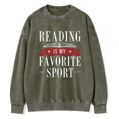 Pagewings Reading Is My Favorite Sport Washed Sweatshirt