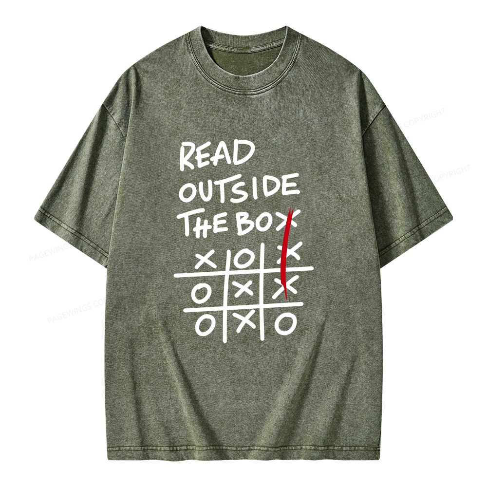 Pagewings Read Outside The Box Unisex Washed T-shirt