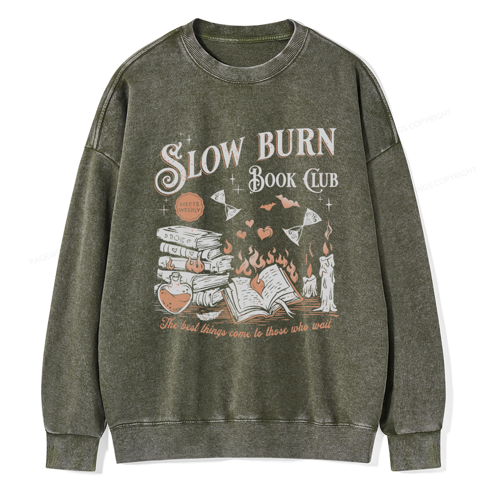 Pagewings Slow Burn Book Club Washed Sweatshirt