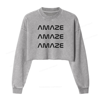 Pagewings Amaze Washed Crop Sweatshirt