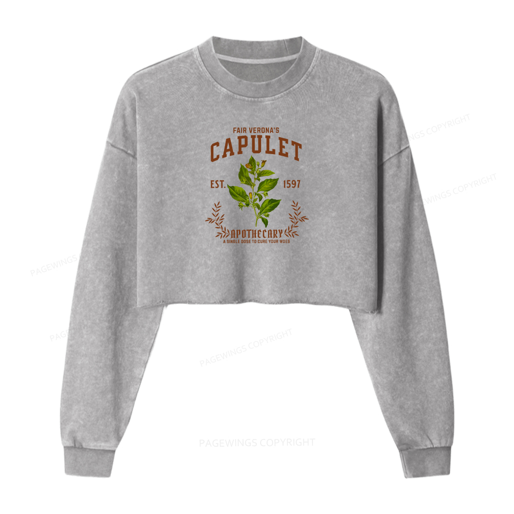 Pagewings A Single Dose To Cure Your Woes Washed Crop Sweatshirt
