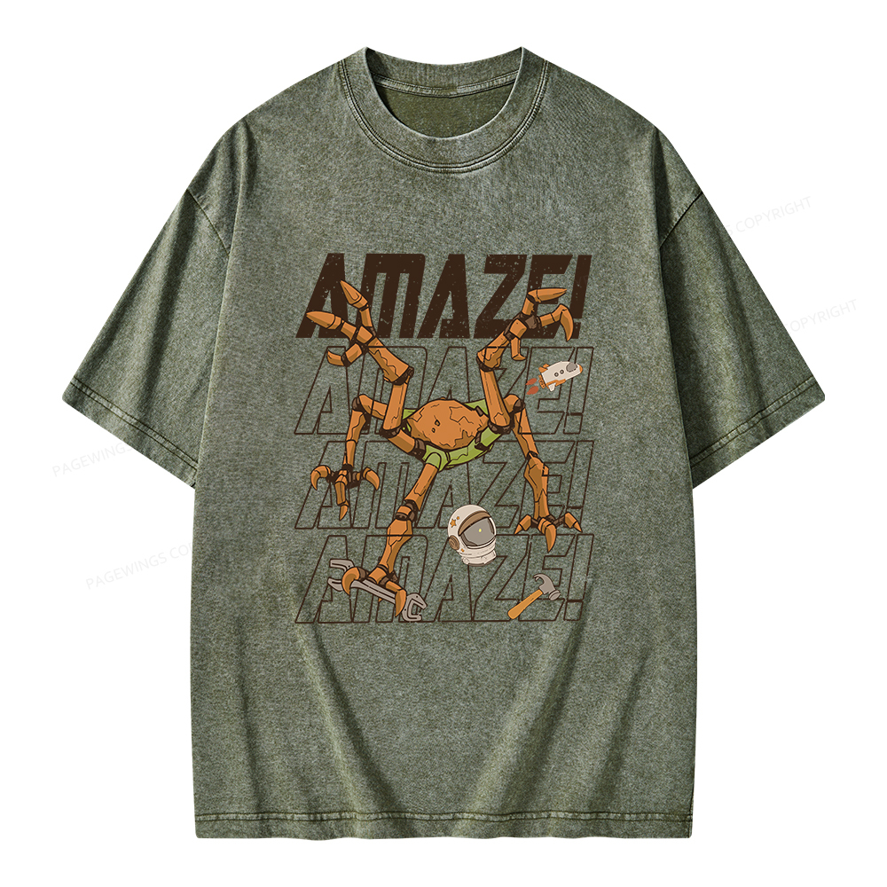 Pagewings AmazeSci Fi Reader Unisex Washed T-shirt