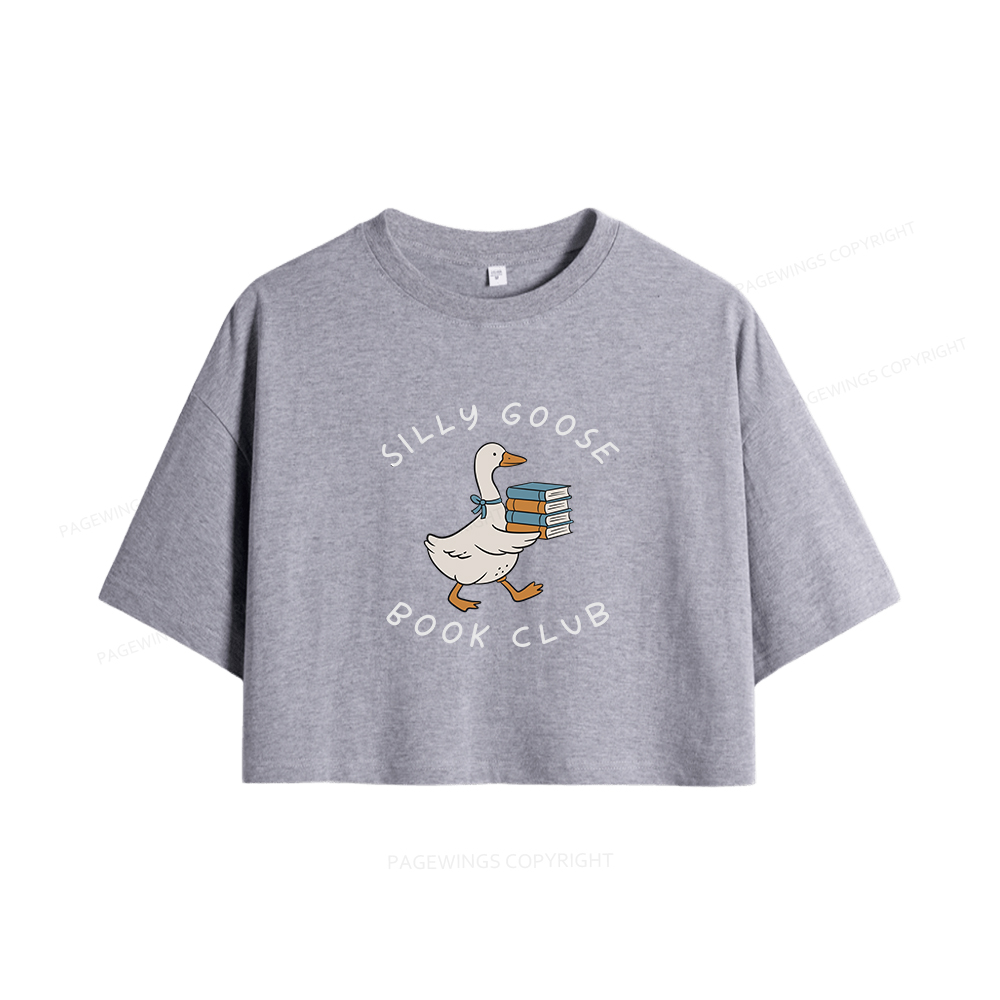 Pagewings Silly Goose Book Club Women Crop Tops